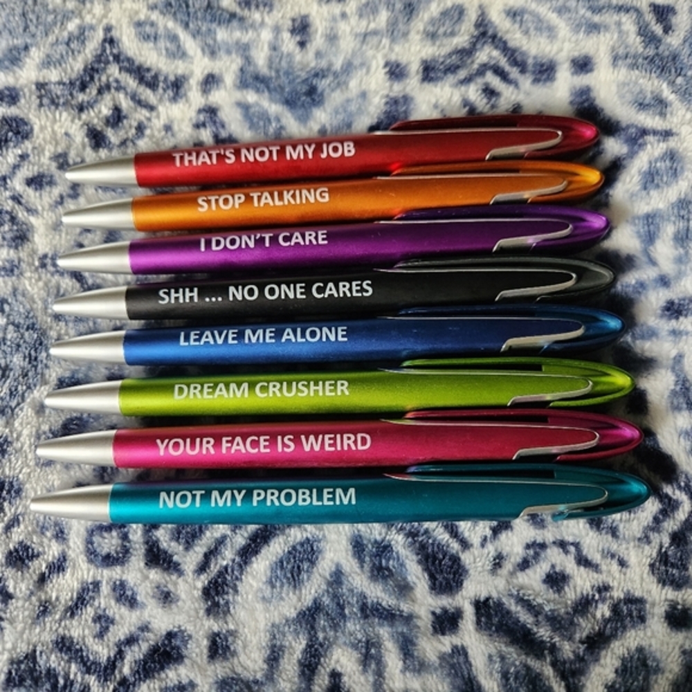 8pk Negative quote pens